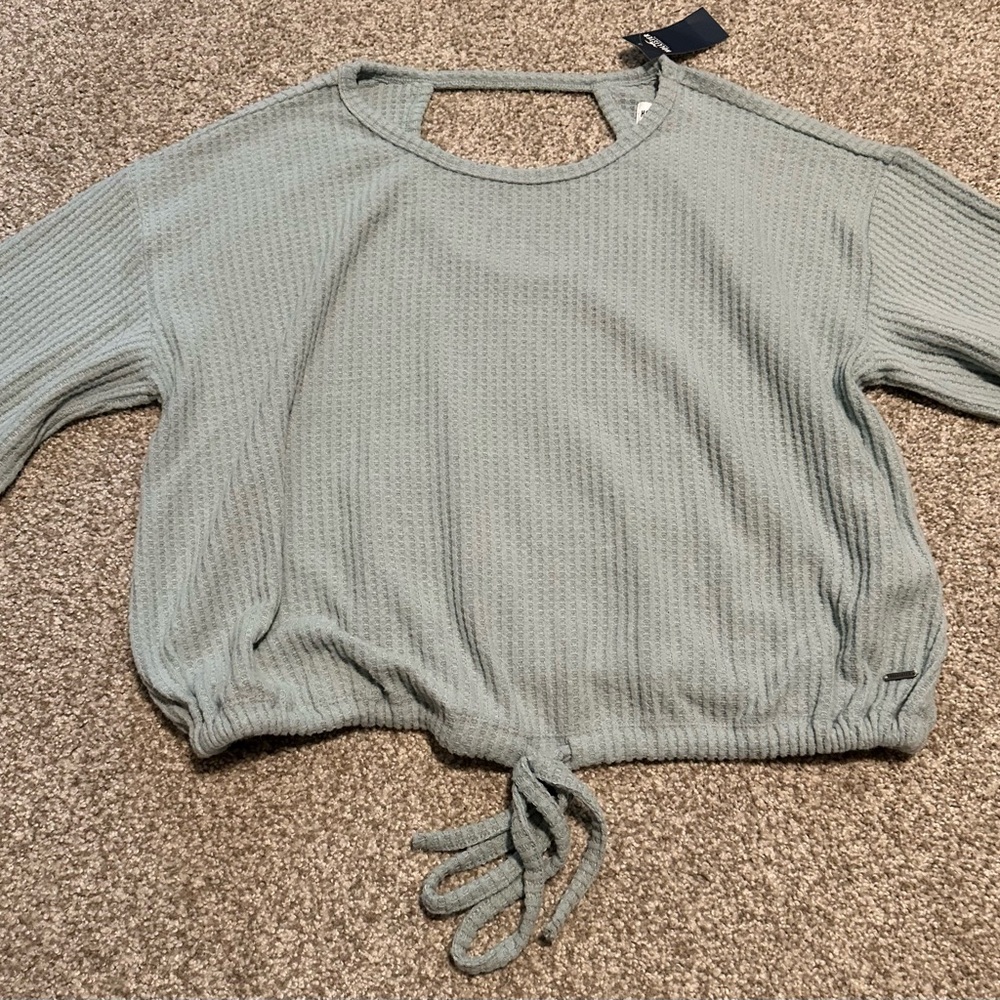 Hollister Light Blue Waffle Top